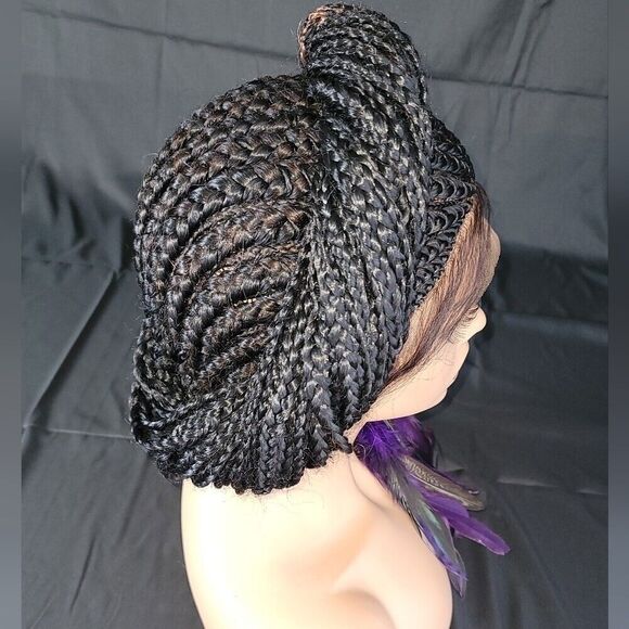 Braided wigs 100% handmade, long braids, long wig, stunning feeding cornrows - Picture 7 of 15